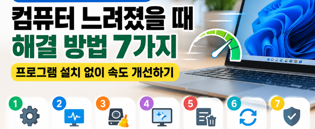 윈도우 11 컴퓨터 느려졌을 때 해결 방법 7가지｜프로그램 설치 없이 속도 개선하기