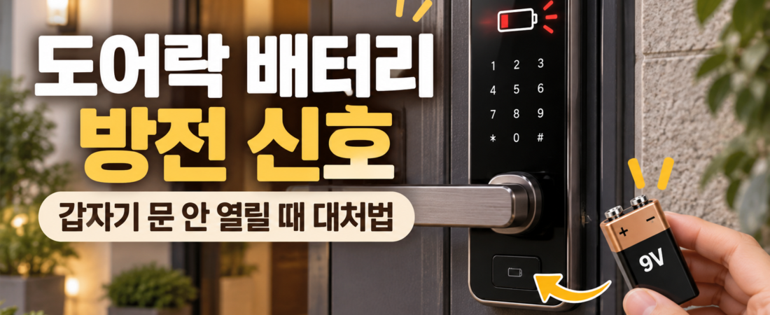 도어락 배터리 방전되기 전 나타나는 신호, 갑자기 문 안 열릴 때 대처법